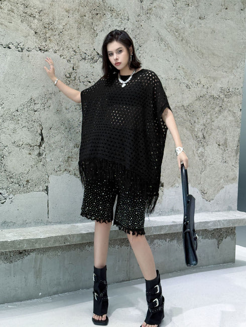 Fringe Knit Oversize Top